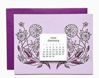 botanical mini calendar