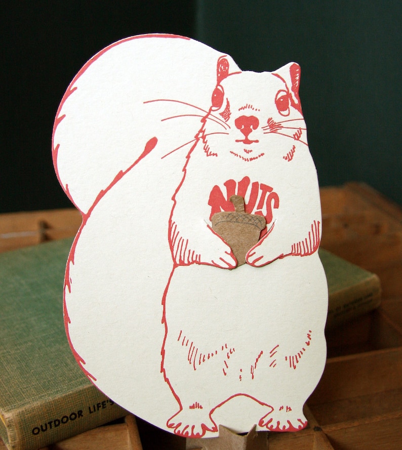 squirrel letterpress gift card image 3