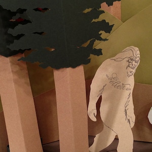 Bigfoot Sasquatch Letterpress Karte