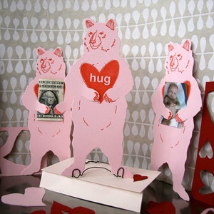 letterpress Valentine Bear Hug card image 1