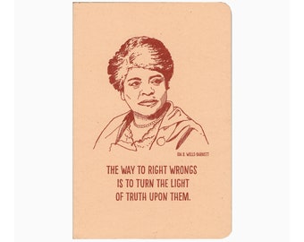 letterpress Ida B. Wells Barnett handmade notebook