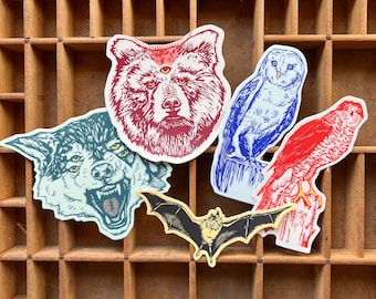 animal vinyl sticker set