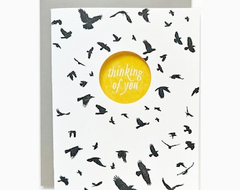 thinking of you crows card