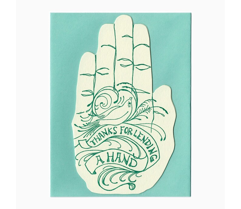 letterpress thanks for lending a card