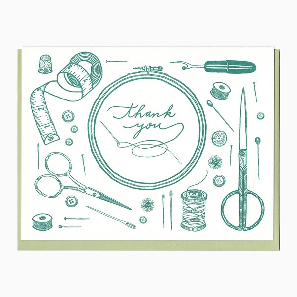 sewing thank you card