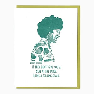 Cartolina tipografica di Shirley Chisholm