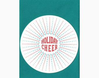 letterpress holiday cheer circle card