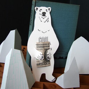 Polar bear letterpress gift card