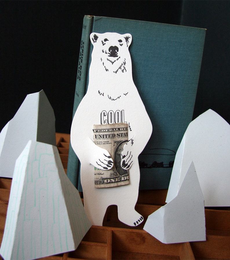 Polar bear letterpress gift card image 1