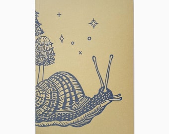 snail and mushrooms large notebook