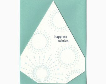 happiest solstice letterpress card