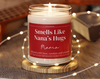 Gift for Nana, Custom Birthday Christmas Mother's Mothers Day Gift Candle for Nana Grandmother