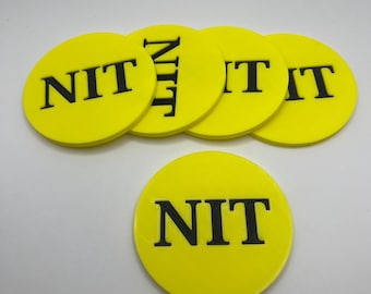 3 Inch Pack of 10 NIT Buttons - Poker Buttons for NIT Game, Any Color
