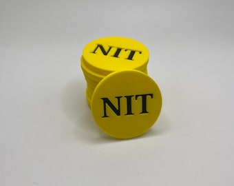10 NIT Buttons - Poker Buttons for NIT Game, Any Color