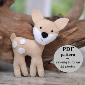 Deer felt pattern, DIY deer pattern, deer sewing tutorial