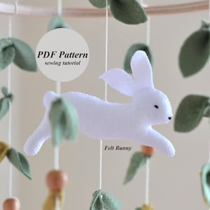 Bunny pattern felt, Hare felt PDF, baby mobile bunny PATTERN, sewing pattern hare