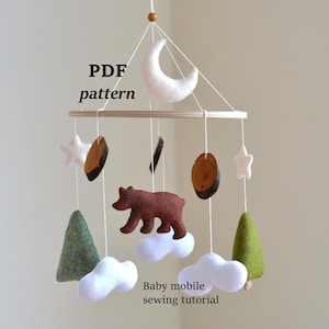 Woodland Bear Baby Mobile Sewing Pattern: DIY Nursery Decor (PDF Tutorial)