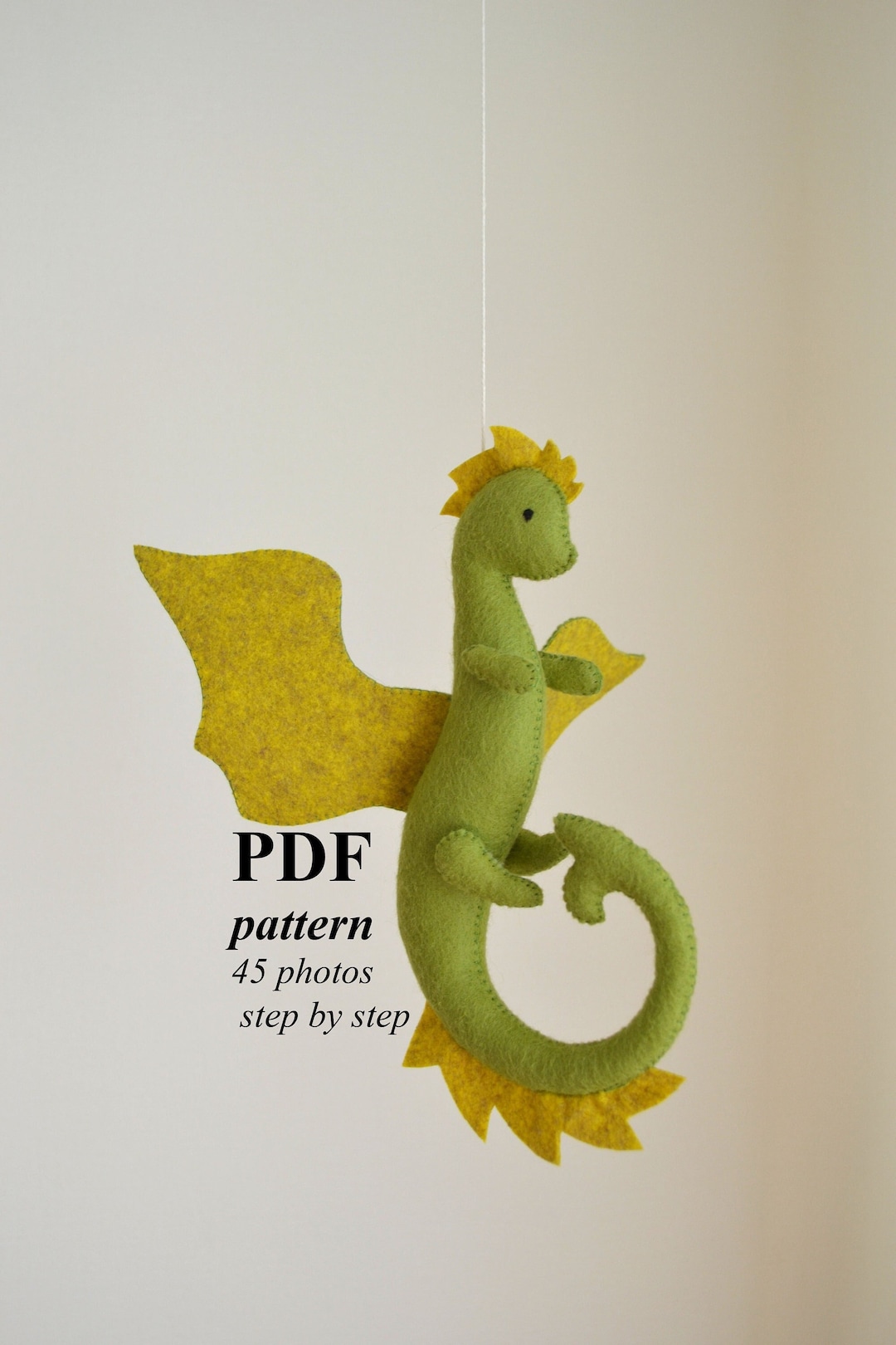 Dragon Felt Pattern, Dragon Felt PDF, Baby Mobile Dragon PATTERN ...