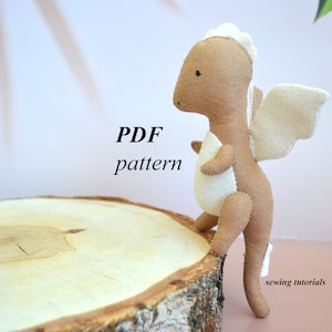 Dragon felt pattern DIY dragon toy Pdf pattern, sewing pattern dragon