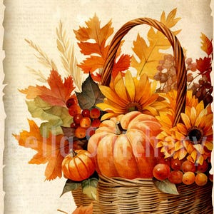 Handmade 7x10 Autumn Harvest Collage #8 Cotton Fabric Block Panel