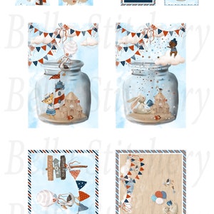Handmade BEACH BABY Banner und Animal Crafting STICKERS - Einfach ausschneiden und verwenden!