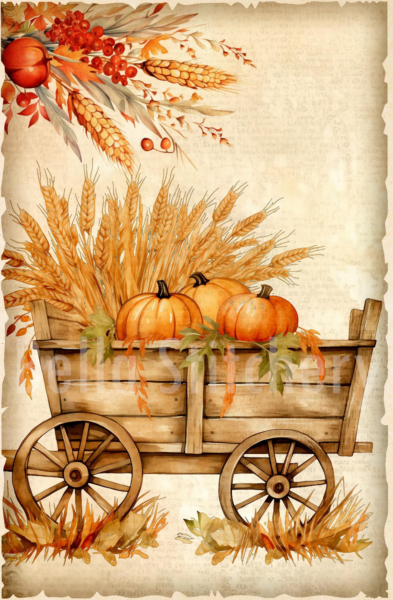 Handmade 7x10 Autumn Harvest Collage #24 Cotton Fabric Block Panel - Etsy