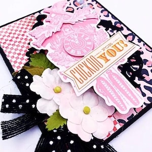 Tarjeta de felicitación emergente hecha a mano "Cuckoo For You" para aniversario, cumpleaños y San Valentín