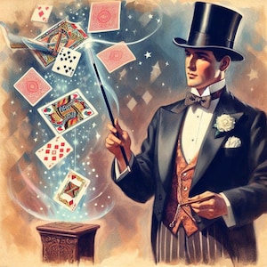 Truco de cartas de mago Vintage Circus Life #2 - Bloque de tela para manualidades de edredón de algodón de 8x8