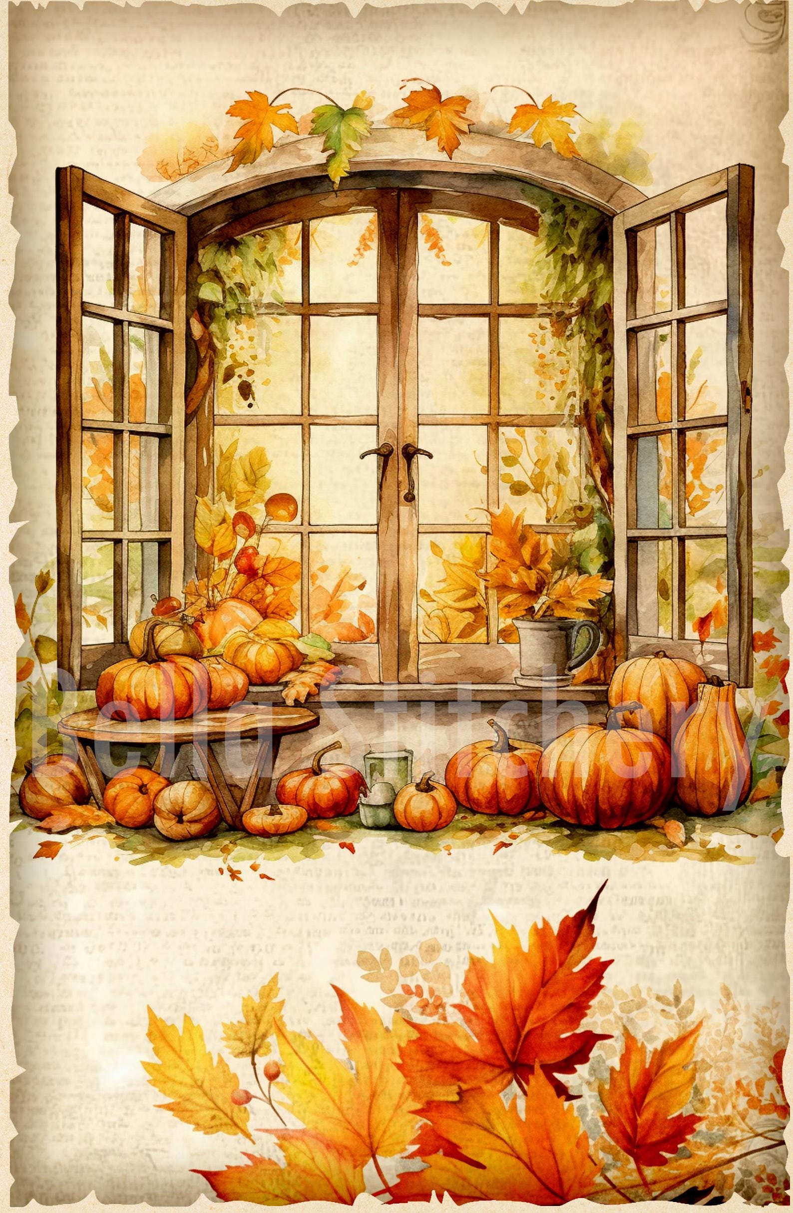 Handmade 7x10 Autumn Harvest Collage #10 Cotton Fabric Block Panel - Etsy