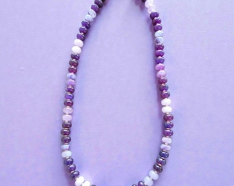 Purple and Lavender Rondel Gemstone necklace