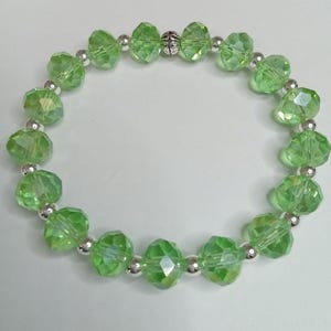 Light Green Crystal stretch bracelet.