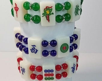 Mahjong tile bracelets