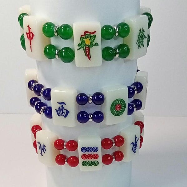 Pulseras de fichas de mahjong