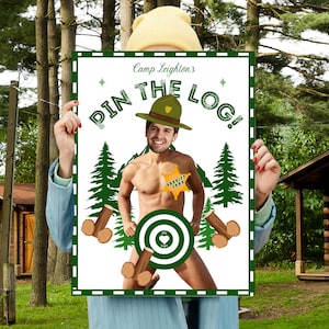 Camp Bachelorette Game Pin the Tail Printable Personalized Pin the Log Bachelorette Game Last Trail Before the Veil Love on the Lake