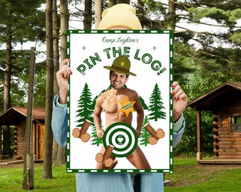 Camp Bachelorette Game Pin the Tail Printable Personalized Pin the Log Bachelorette Game Last Trail Before the Veil Love on the Lake