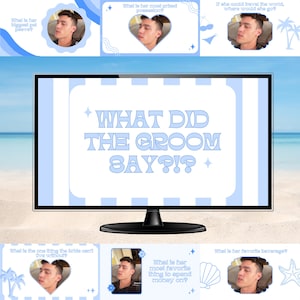 What did the groom say game groom trivia bridal shower game groom trivia game editable canva bachelorette game digital Mr and Mrs Game