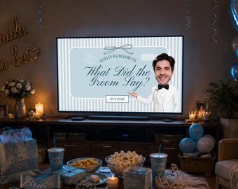 What Did The Groom Say Canva Editable Template for Bachelorette Husband Questions Games Powerpoint Bachelorette Slideshow