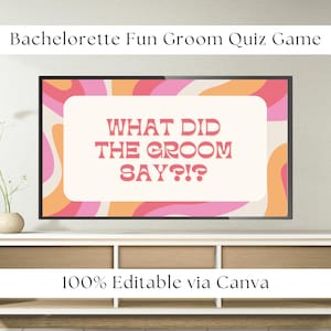 What did the groom say game groom trivia bridal shower game groom trivia game editable canva bachelorette game digital Mr and Mrs Game