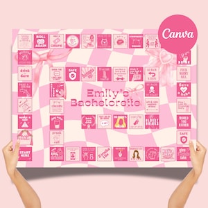 Pink Bow Bachelorette Board Game Tying the Knot Bridal Shower Game Coquette Bridal Shower Bow Theme Bachelorette Drinking Game Bow Bridal