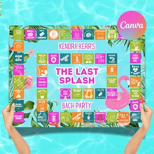Last Splash Bachelorette Board Game Pool Party Bridal Shower Game Beach Bachelorette Game Palm Springs Bachelorette Game