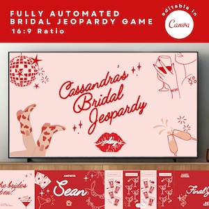 Bachelorette Gefahr Brautpartyspiel digitale Gefahr Powerpoint Braut Gefahr Junggesellinnenabschied Junggesellinnenabschied Canva Vorlage Henne