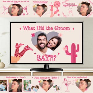What did the groom say game groom trivia bridal shower game groom trivia game editable canva bachelorette game digital Mr and Mrs Game