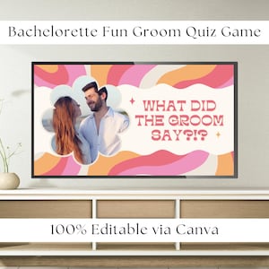 What did the groom say game groom trivia bridal shower game groom trivia game editable canva bachelorette game digital Mr and Mrs Game