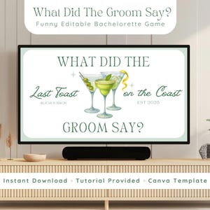 What did the groom say game groom trivia bridal shower game groom trivia game editable canva bachelorette game digital Mr and Mrs Game