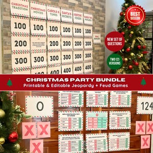 Christmas Jeoparody Printable Game Christmas Party Games for Adults Christmas Drinking Games Corporate Family Reunion Christmas Game Office
