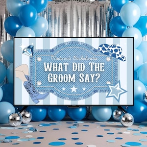 What did the groom say game groom trivia bridal shower game groom trivia game editable canva bachelorette game digital Mr and Mrs Game