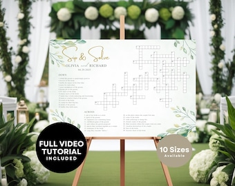 Sip and solve crossword sip and solve template printable cocktail hour games wedding sip and solve custom crossword wedding reception games