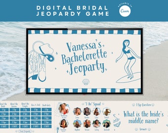 Coastal Cowgirl Bachelorette Jeopardy Canva Template Beach Bachelorette Jeopardy Game Bridal Shower Jeopardy Template Nashville Jeopardy