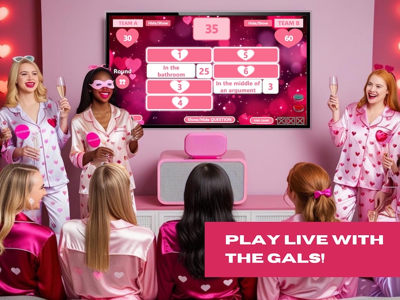 Ladies Night Game Galentines Friendly Trivia Galentines Games for Adults Galentines Digital Galentines Day Game Galentines Games for Teens image 3