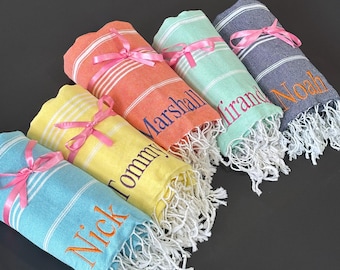 Personalized Beach Towel, 40x70"  Personalized Gift Towel, Personalized Gift, Custom Wedding Gift Bachelorette Party Favor, Girls Trip Towel
